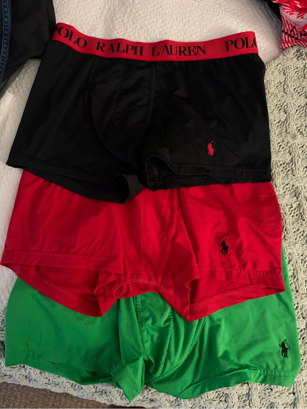 Polo by Ralph Lauren Boys' Boxer Briefs in Black, Red & Green